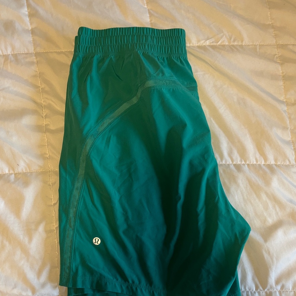 Green Lululemon Pace Breaker Shorts
